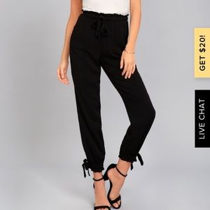 Lulu's Black Tie Ankle Pants